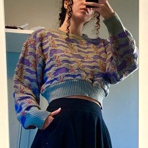 Bugatchi UOMO grey cropped sweater